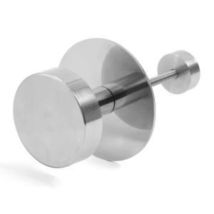 Puxador em aço inoxidável com base de 70 mm