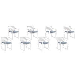 Conjunto de 8 almofadas para cadeiras de jardim sassari 46 x 46 cm azul