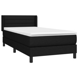 vidaXL cama box spring con colchón tela negro 90x190 cm