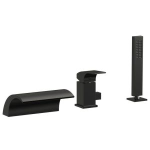 Misturadora de banheira - preto mate - 3 furos