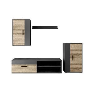 Conjunto de móveis de sala de estar eco, carvalho e preto190x165cm