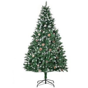 Árvore de natal 90x90x180 cm PVC, aço color verde Homcom, casa - natal