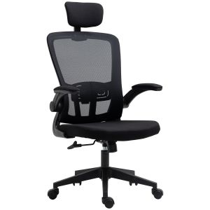 Cadeira de escritório espuma, malha de pp e nylon (poliéster); preto
