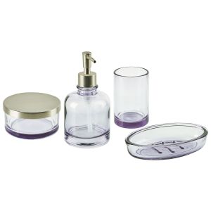 Conjunto de 4 acessórios para a casa de banho telma vidro violeta