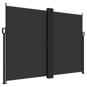 Toldo lateral retrátil 180x1000 cm preto