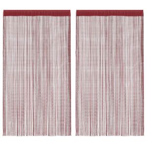 vidaXL cortinas de flecos 2 piezas 140x250 cm burdeos
