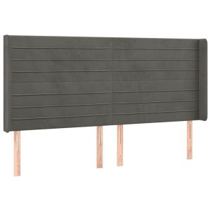 vidaXL cabecero con orejas de terciopelo gris oscuro 163x16x118/128 cm