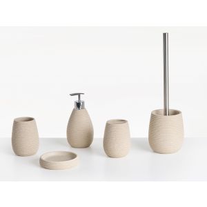 Conjunto de 5 acessórios para a casa de banho quila creme claro