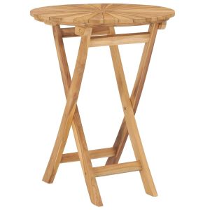 Mesa de jardim dobrável ø 60 cm madeira de teca maciça pt8146
