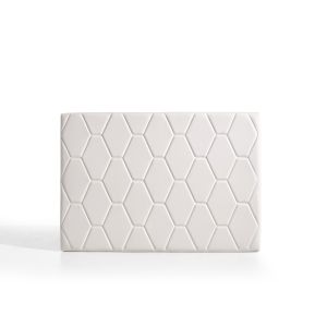 Cabeceira ágata para cama de 135 de polipiel branco 154x115x8. Matris