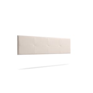 Cabeceira estofada altea pele sintética 210x50x5 cm - bege - moonia