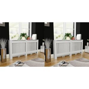 Coberturas de radiador 2 pcs mdf 172 cm branco
