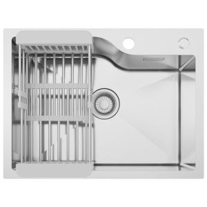 Pia de cozinha - cecipa max - 60x45cm - inox - cesto de escorredor ajustáve