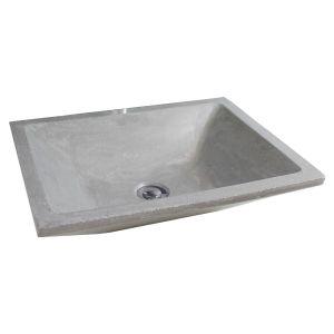 Ondee - lavatório retangular tamara cinza - 40cm - terrazzo - sem descarga