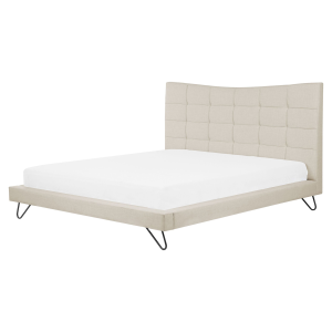 Cama tecido lannion 160 x 200 cm creme claro