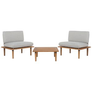 Conjunto lounge madeira de acácia certificada cinzento frascati