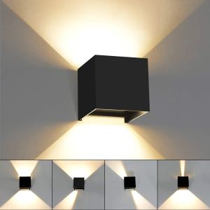 Luminária de parede interior e exterior impermeável regulável 6 w 3000 k