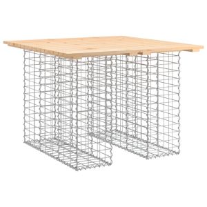 vidaXL banco de jardín diseño gaviones madera maciza pino 100x102x72cm