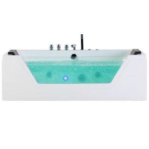 Banheira de hidromassagem de canto com LED samana 1740 x 790 mm branco
