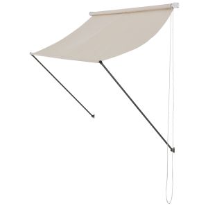 Toldo de aço extensível para terraço exterior málaga 300 x 120 cm - bege