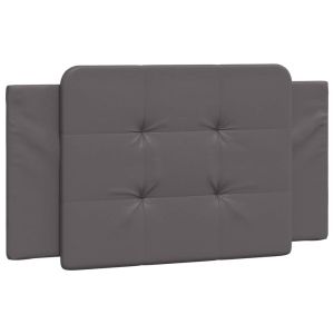vidaXL cabecero de cama acolchado cuero sintético gris 100 cm