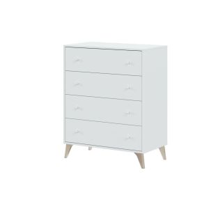 Cômoda com 4 gavetas sweet, branco 78x95cm