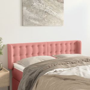 Cabeceira de cama c/ abas veludo 147x16x78/88 cm rosa ptob7255