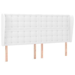 vidaXL cabecero con orejas cuero sintético blanco 203x23x118/128 cm