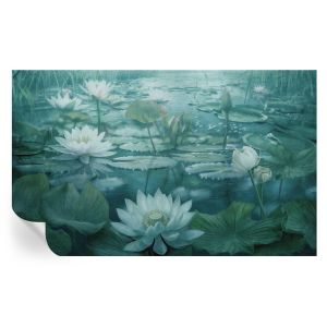 Papel de parede vinílico flores aquáticas 416x254 tulup