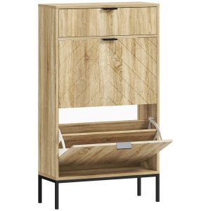 Sapateira 60x24x105,5 cm color marrón Homcom