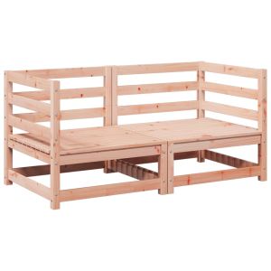 vidaXL juego de sofás de jardín 2 pzas madera maciza de abeto douglas