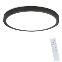 Nettlife regulável LED luz de teto 30cm banheiro lâmpada 20w plana preta