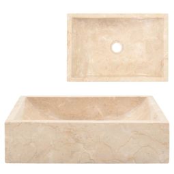 Lavatório 45x30x12 cm mármore creme brilhante
