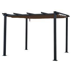 Pérgola livre 3 × 3m cassis taupe - estrutura de alumínio