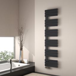Emke toalheiro água quente 160x40cm, painel preto fosco, vertical