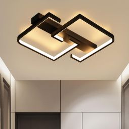 Nettlife LED plafon preto plafon 19w 30cm moderno branco quente 3000k