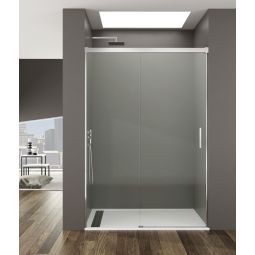 Divisória frontal basic fixo + deslizante transparente cromado 150cm