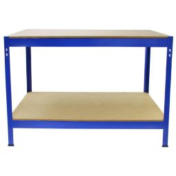 Mesa de trabalho de aço q-rax sem parafusos azul 120cm x 60cm x 90cm