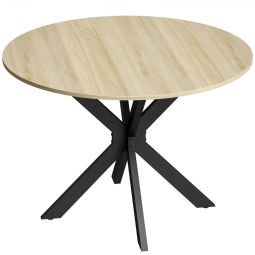Mesa de cozinha dobrável 110x110x76 cm mdf, aço color marrón Homcom