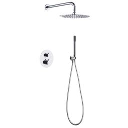 Conjunto de duche termostático embutido monza–cromo–chuveiroø25–antical