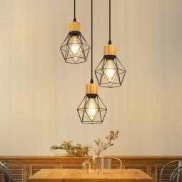 Nettlife candeeiro suspenso preto 28x28