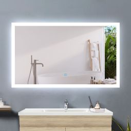 Espelho de casa de banho LED 90×70cm + anti-embaciamento