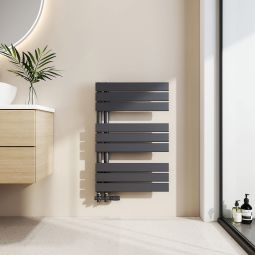 Emke radiador toalheiro água quente 76x50cm, 397w, antracite, plano