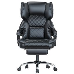 Cadeira de escritório ergonómica com apoio para os pés h02, preta