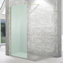 Painel fixo de box fresh ouro escovado - 68.5/70 cm - vidro fosco