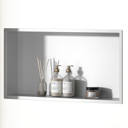 Kibath nicho retangular embutido 60x30 cm branco aço inoxidável.