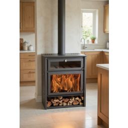 Forno a lenha Zeux / 12 kW / Alta eficiência 76% /  Toras de 70 cm
