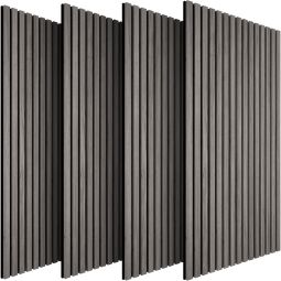 Juego de 4 painéis de parede efecto 120x60x2,1cm, roble cinzento claro