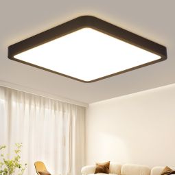 Nettlife LED luz de teto para banheiro 23 w lâmpada plana preta 23 cm