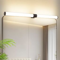 Nettlife luminária de parede com espelh LED preto 60x12 ip44